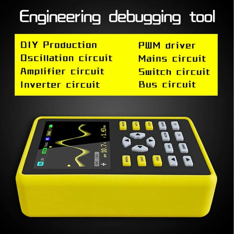 

Mini USB Digital Oscilloscope 5012H 2.4 inch IPS 500MS/S Sampling Rate with 100MHz Bandwidth Oscilloscope Kit