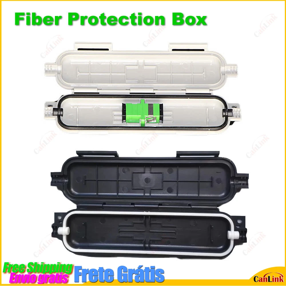 20pieces Fiber Protect Box White/Black Color Without SC APC Adapter SM FTTH Fiber Accessories Fiber Drop Cable Protection Box