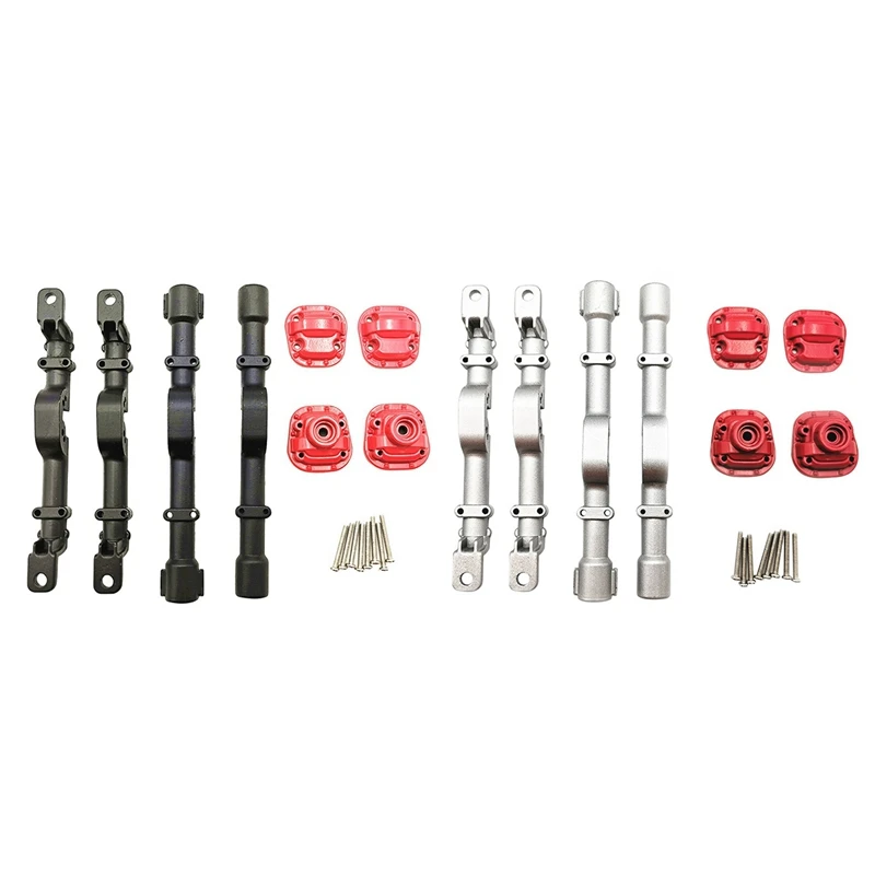 

2 Set for MN 45 90 91 96 RC Car Spare Part Upgrade Metal Front and Rear Axle Housing Accessories Toys,Silver & Black
