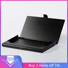 Кошелек однотонный, кожаный, с отделением для карт и кредитных карт