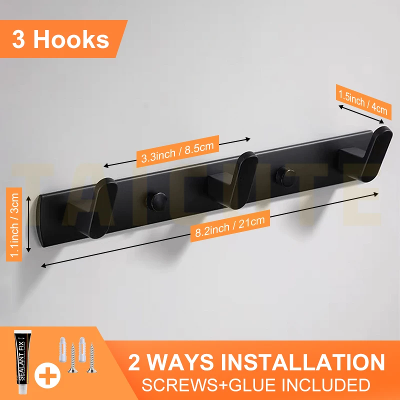 

TAICUTE вешалка для полотенец алюминиевая черная