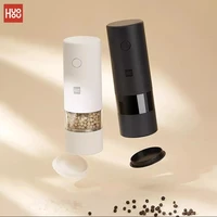 huohou electric automatic mill pepper and salt grinder led light 5 modes peper spice grain porcelain grinding core mill kitchen