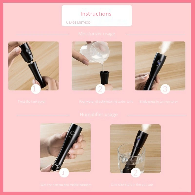 

Mini Rechargeable Slim Waist Water Replenishing Instrument Indoor Office Desk Surface Panel USB Humidifier