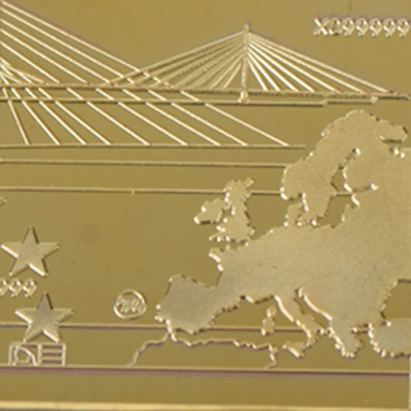 500 золотая банкнота евро металлические стержни праздничные подарки роскошные