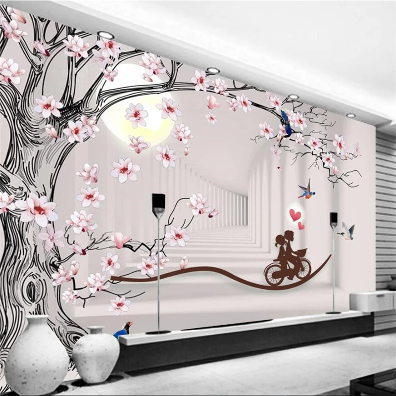Большие фрески wellyu на заказ креативное домашнее украшение магнолия дерево 3D