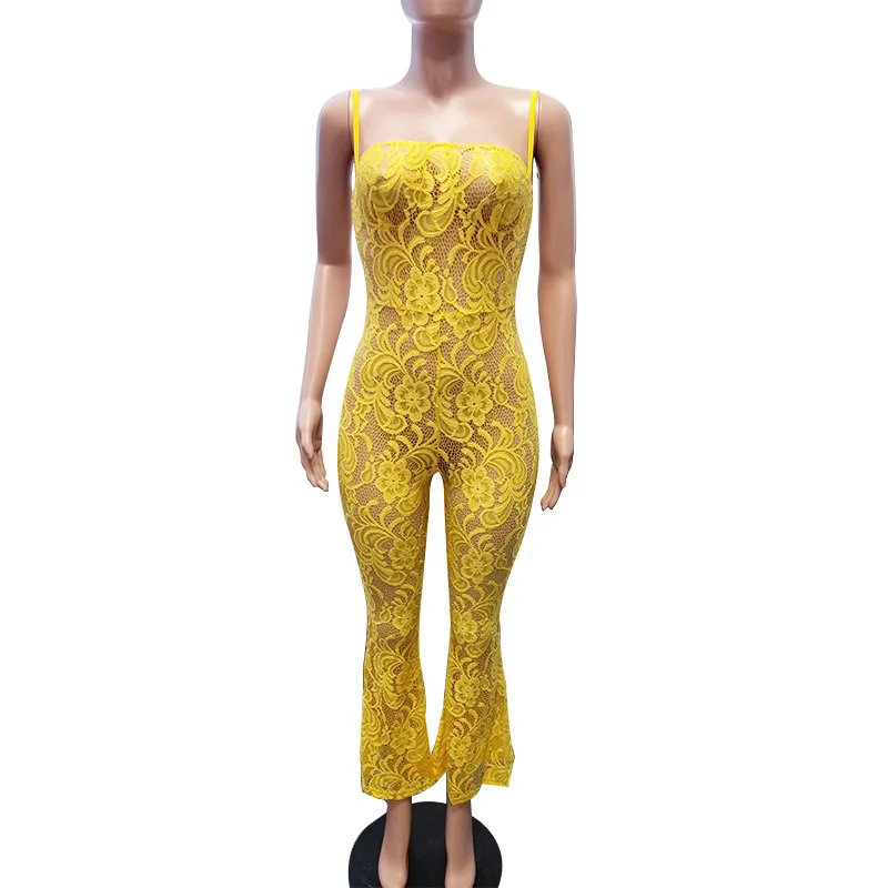 Кружевной Комбинезон Неон Лето Женское платье с цветочной вышивкой