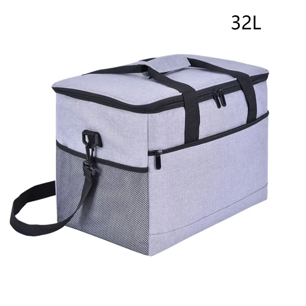 

Insulated Cooler Bag Large Capacity Reusable Easy Clean Outdoor Picnic BBQ Portable Zipper Closure Beach Leakproof Oxford Fabric