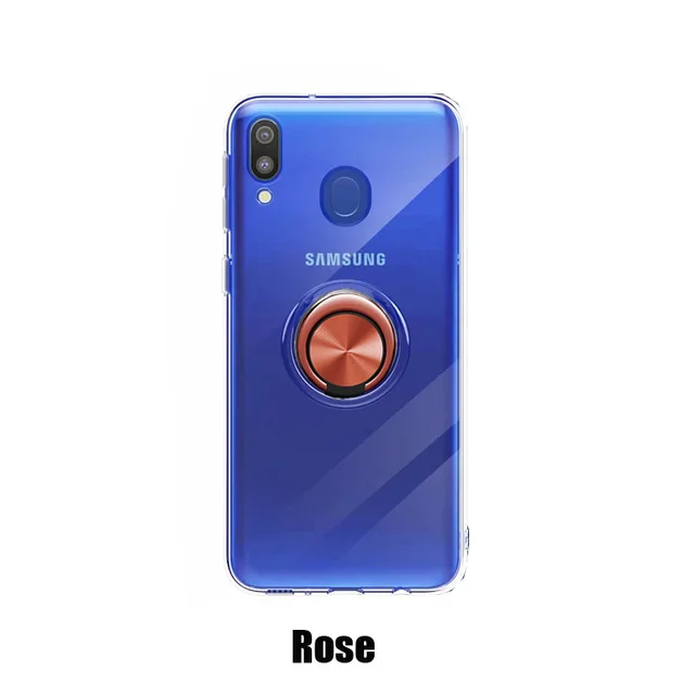 Для samsung Galaxy A20E чехол, мягкий ультра тонкий прозрачный держатель с кольцом, автомобильный Магнитный чехол для телефона s для samsung Galaxy A20E Fundas Coque - Цвет: Розовый
