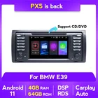 Автомобильная магнитола RDS DSP 4 Гб 64 ГБ 1 DIN Android 11 для BMW X5 E53 E39 автомобильная аудиосистема навигация Мультимедиа DVD Радио магнитофон