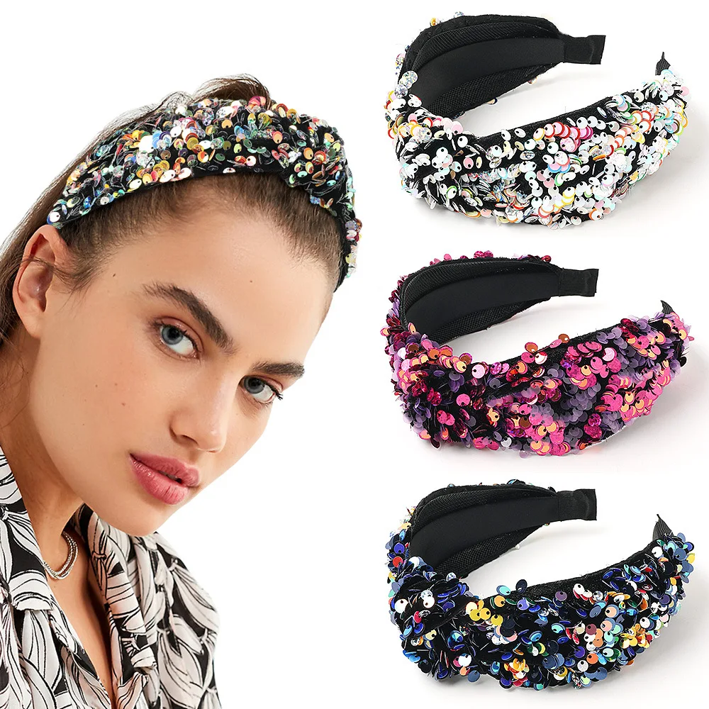 Ful Wide-brimmed Headband Vintage Cross Hair Bands Soft Solid Girls Hairband Hair Accessories