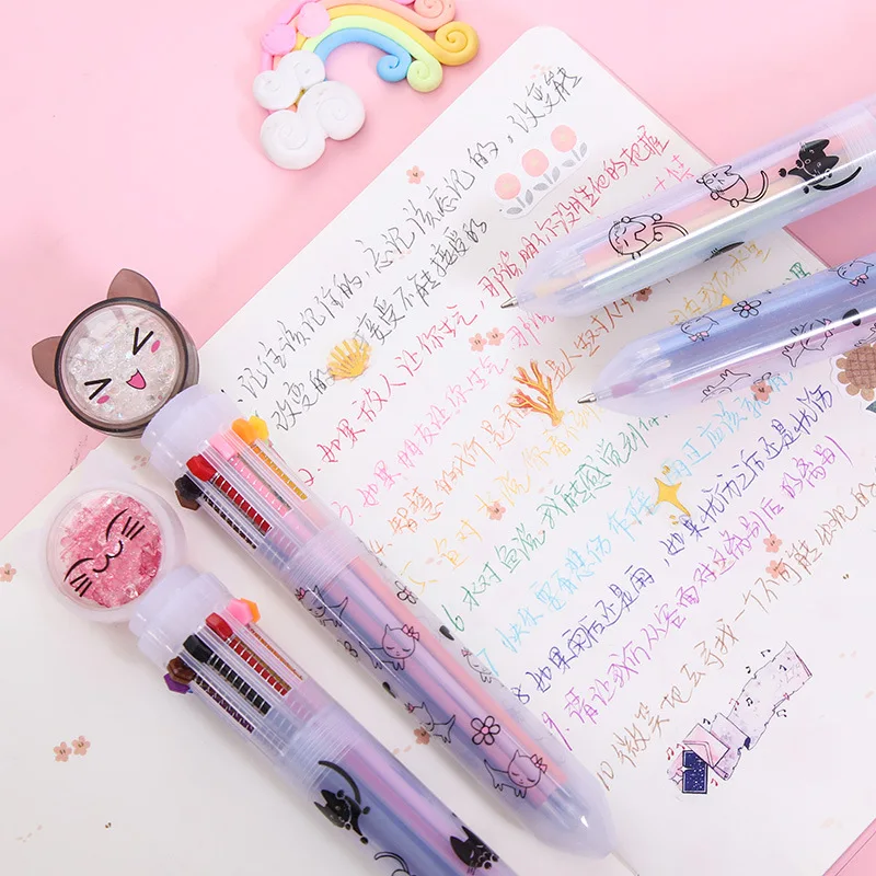 Творческий потока сверла с рисунком Счастливый Кот 10 цветов вручную учетной