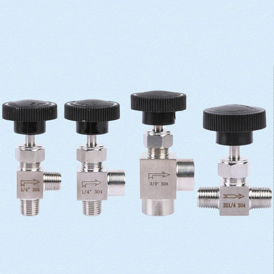 1 шт. 1/8 &quot1/4" 3/8 &quot1/2" BSPT Женский Мужской Угловой игольчатый клапан крана