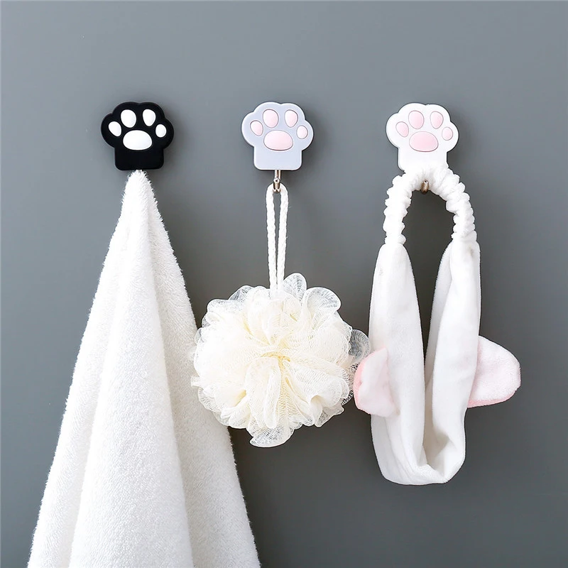 

Wall Mount Cat Claw Storage Holder Cartoon Cute Wall Hooks Bedroom Clothes Hanger Towel Hook Key Decorative Rack Home Organizer