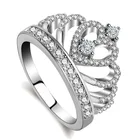 Модное серебряное кольцо, креативное кольцо с короной из циркона, Женские Ювелирные изделия