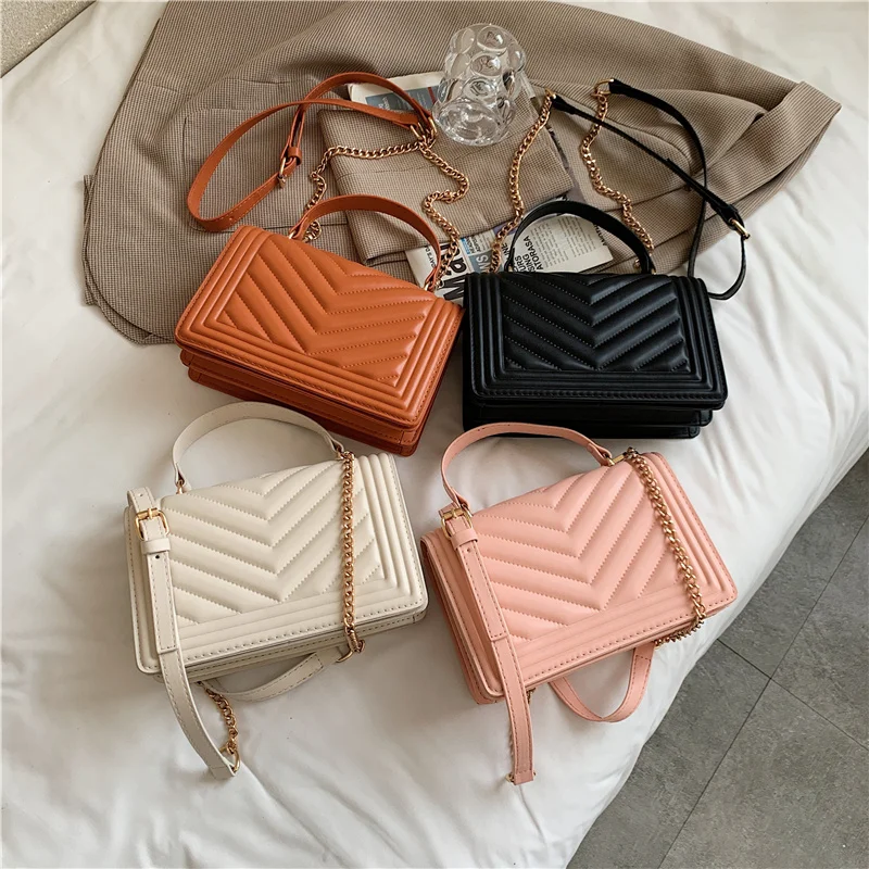 Винтажная маленькая сумка через плечо из искусственной кожи на цепочке для