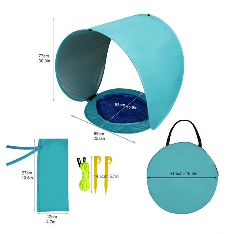 

Outdoor Children's Tent Beach Sunscreen Hood Portable Folding Tent Baby Anti-sunscreen Pool Blue Children's Tent