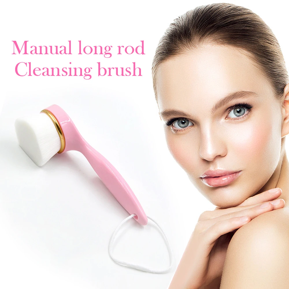 Facial Care Mild Fiber Oval Brush Makeup Cleansing Washing Brushes Beauty Long Handle Face Deep Clean | Красота и здоровье
