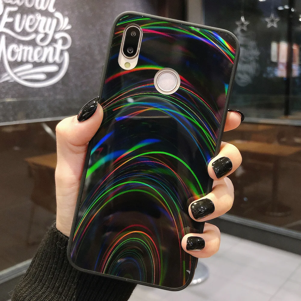 

Holographic Prism Laser Case for Huawei Enjoy 9 Plus Enjoy 7S Nova 6se Cases 3D Rainbow Glitter Cover