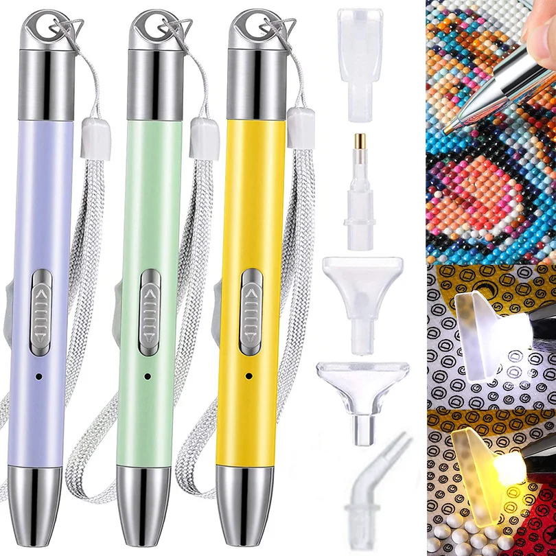 

Upgrade Style USB Charge Diamond Painting Pen LED Drill Pen 5D Diamond Painting Tools with 2 Light Modes No Need USB Cable