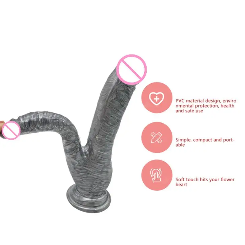 Двойной фаллоимитатор с присоской Женский мастурбатор огромный реалистичный