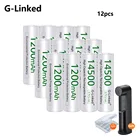 Новый G-линкд 14500 1200mAh 3,7 V литий-ионные аккумуляторы AA Батарея литиевая батарея для светодиодного фонарика фары игрушки