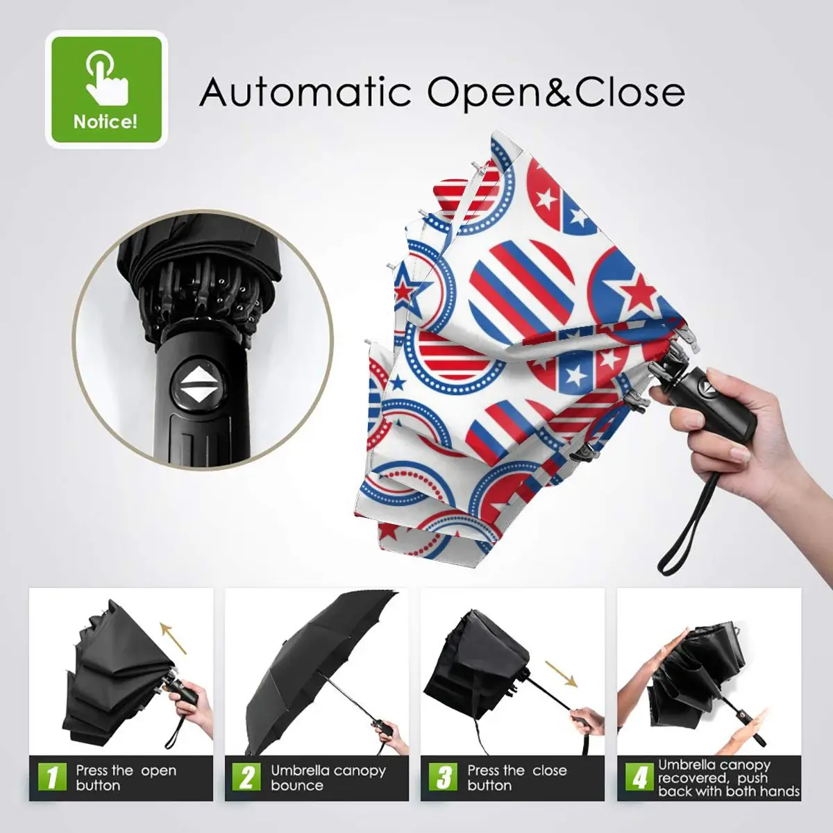 Prezzo Americana Distintivo Antivento Automatico Pieghevole Invertito Ombrello Portatile Paraguas Per Uomo Donna