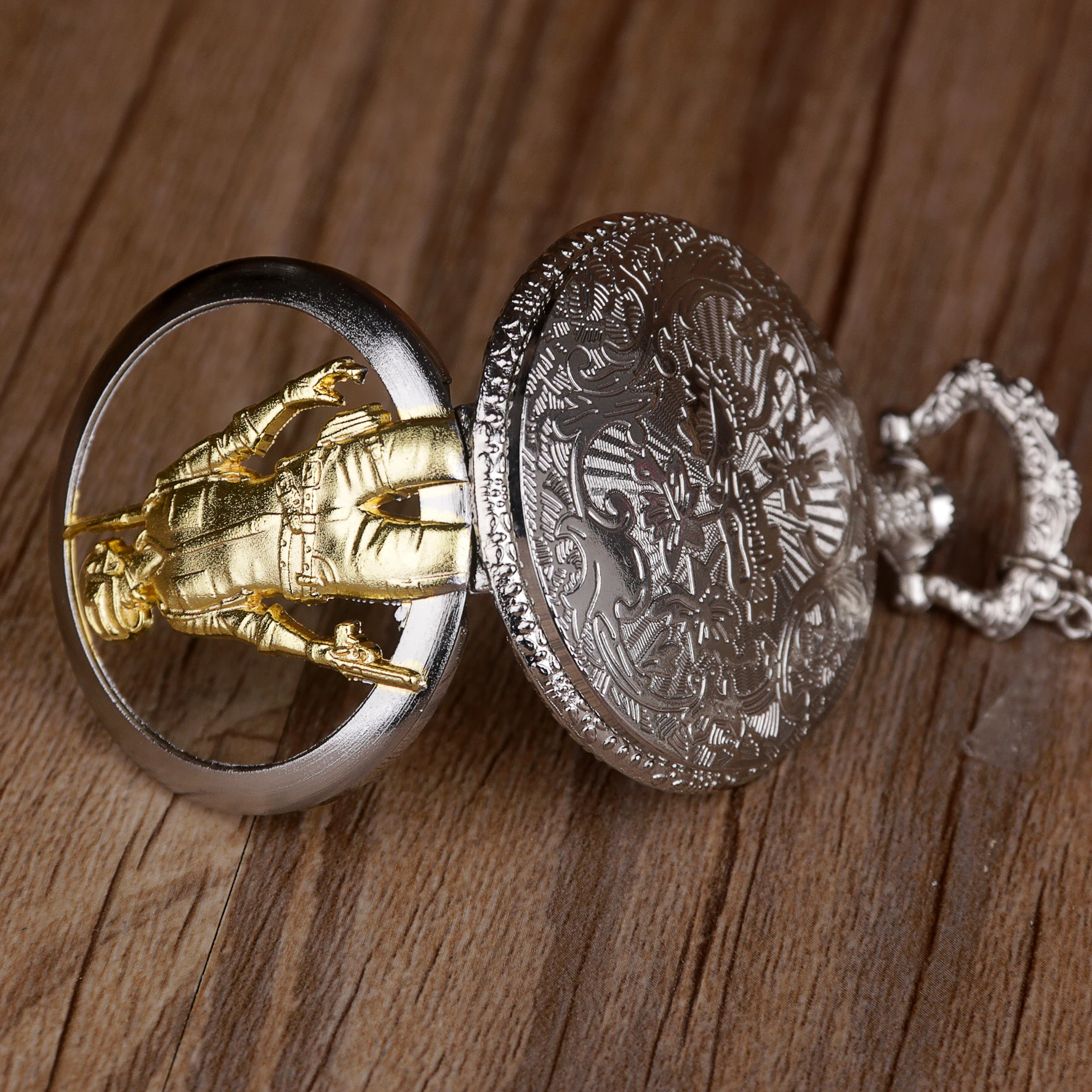 Модные креативные кварцевые карманные часы 3D Золотой Охотник для мужчин и женщин