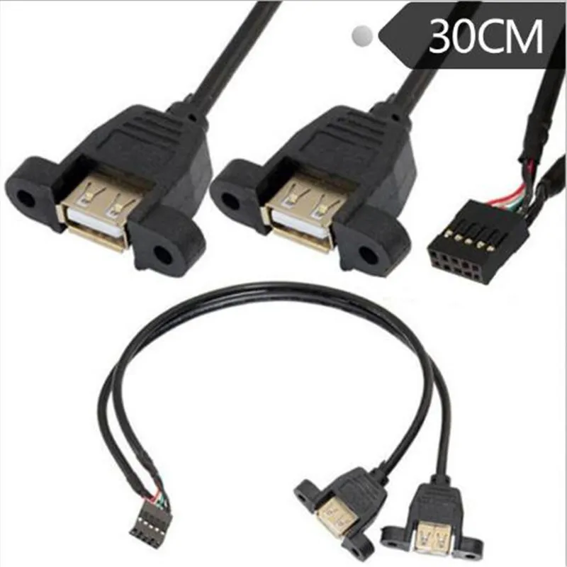 30 см 2xusb 2 0 Женский JPanel Крепление объектива к 10Pin F USB Заголовок материнская плата