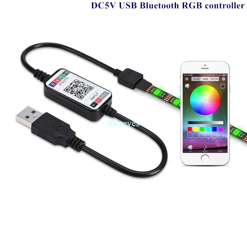 Цельнокроеное платье DC5V USB светодиодный RGB Управление Ipad Mini 3 клавиши Диммер ИК 24 RF