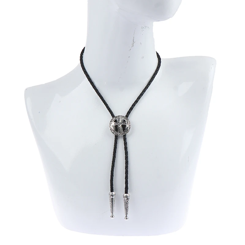 

Винтажный Мужской галстук из сплава мужской женский кожаный веревочный длинный ожерелье Свитер Цепочка рубашки Боло галстук Мужские аксес...