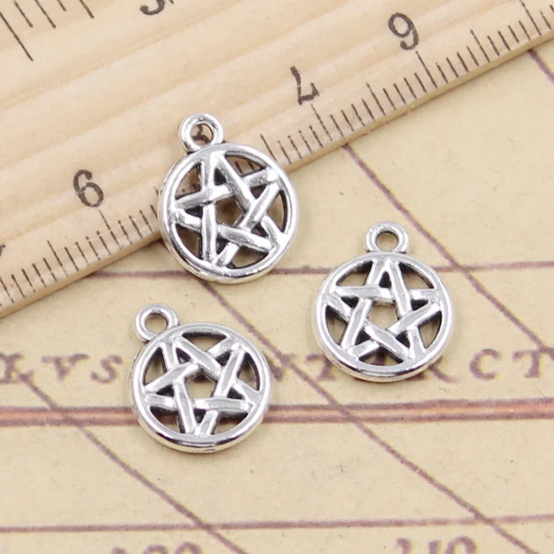 

20pcs Charms Star Pentagram 15x12mm Tibetan Bronze Silver Color Pendants Antique Jewelry Making DIY Handmade Craft