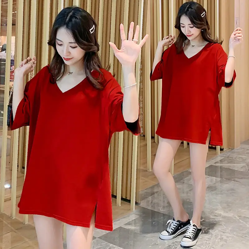 

Foreign trade extra-large size women's clothing 150 kg summer plus fat short-sleeved T-shirt women's fat mm loose and thin shirt