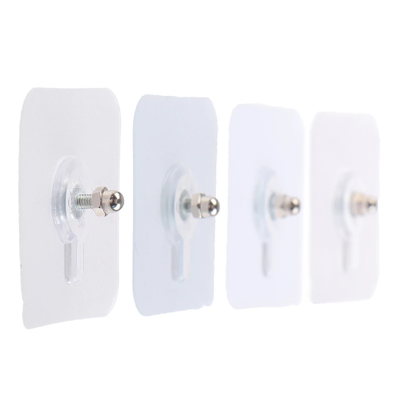 

10Pcs PVC Strong Adhesive Nails Wall Poster Seamless Wall Hook Waterproof Durable Transparent Kitchen Bathroom Screw Hook Hanger