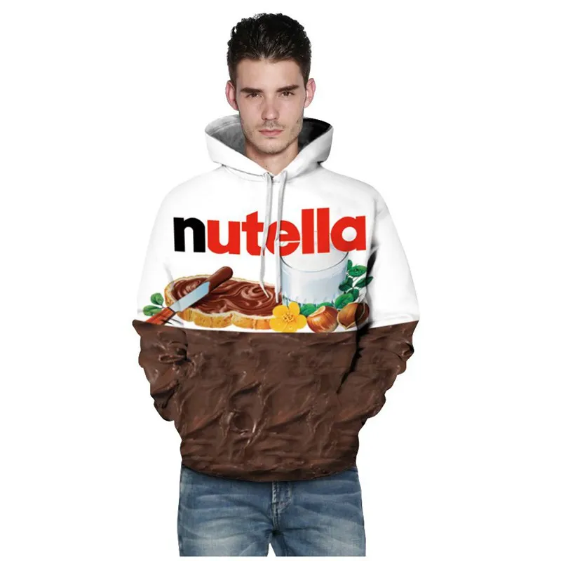 Мужская/Женская Новая мода весна осень толстовки с капюшоном 3d принт Nutella еда хип хоп толстовки с капюшоном спортивные костюмы Топы(многоцветные