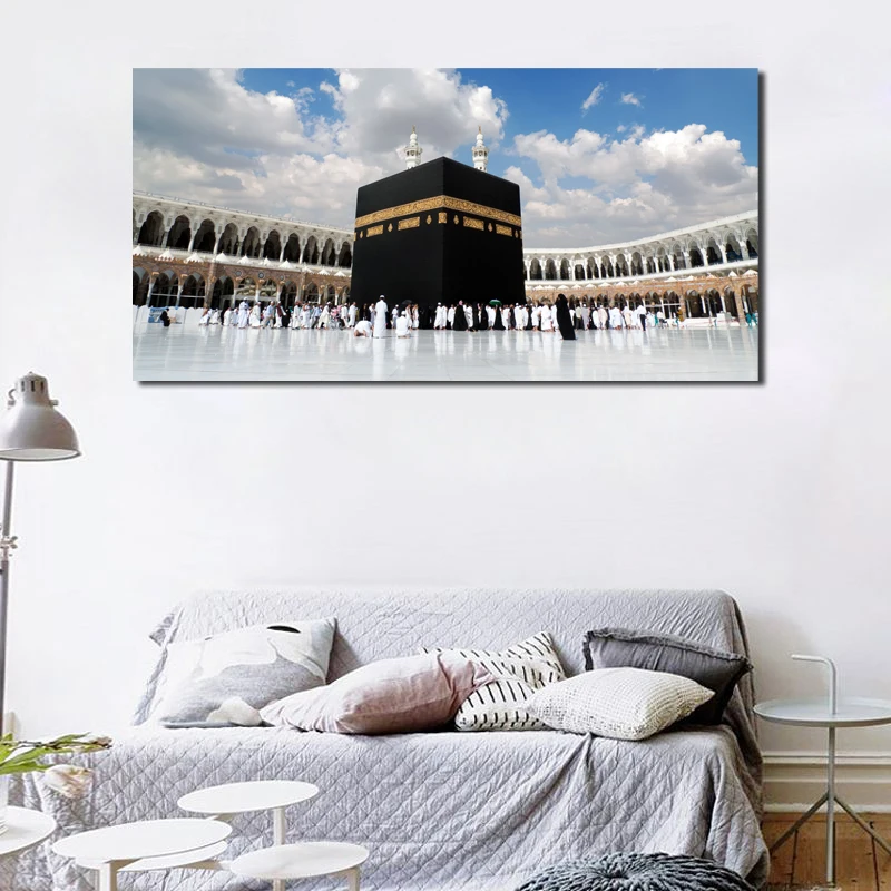 

Islam Mecca Holy Land Building Landscape Canvas Posters Prints Wall Art Painting Decorative Picture Living Room Home Decoration