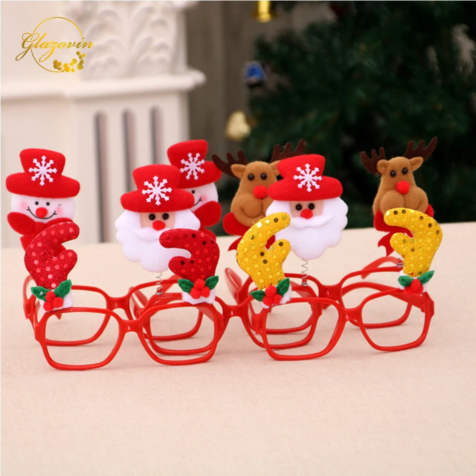 Рождественские украшения для дома Санта Клаус лось снеговик рождественские очки