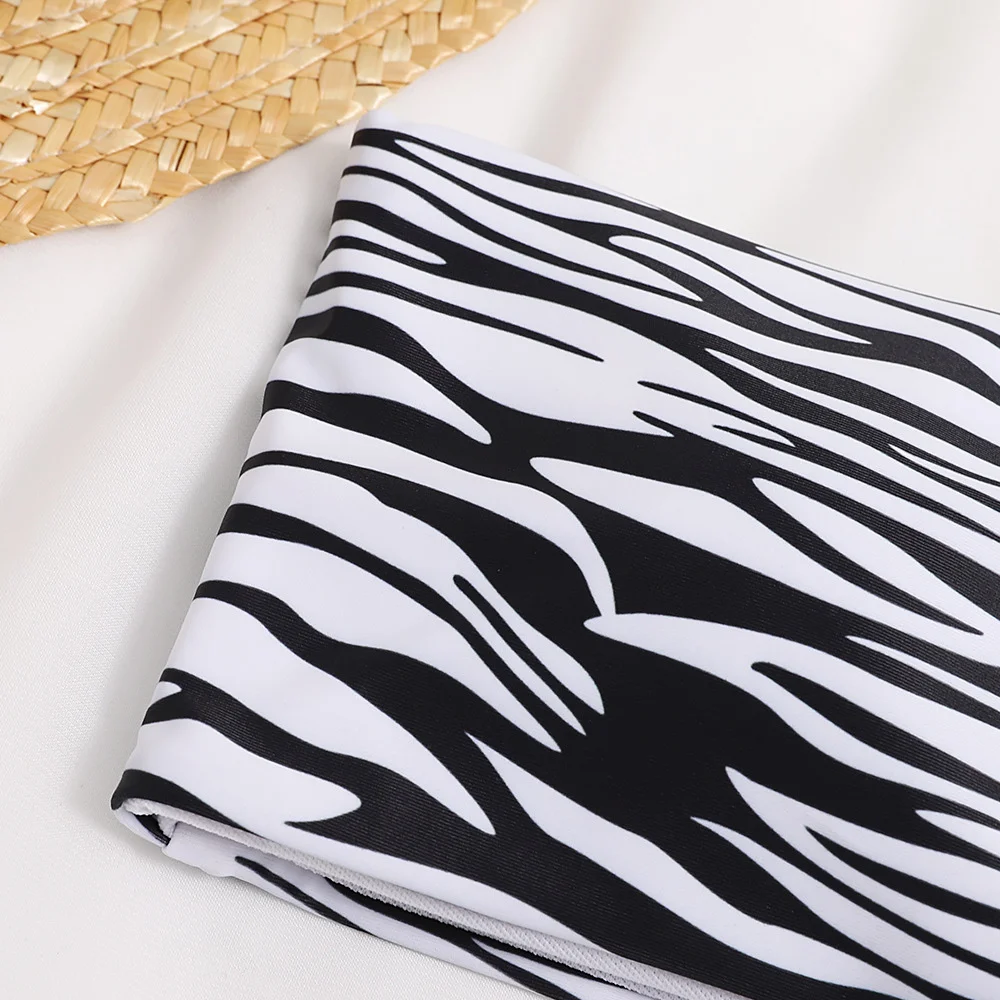 

Swimwear Women Bandeau Tube Top Bandage High Waist Bikinis Set Push-Up Bathing Suit Women Beachwear Swimsuit Bikini 2021 Mujer