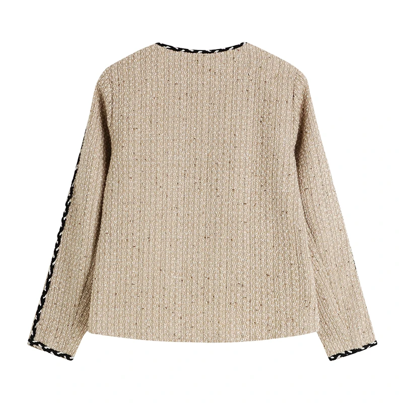 Женское осеннее винтажное твидовое короткое пальто верхняя одежда с длинным