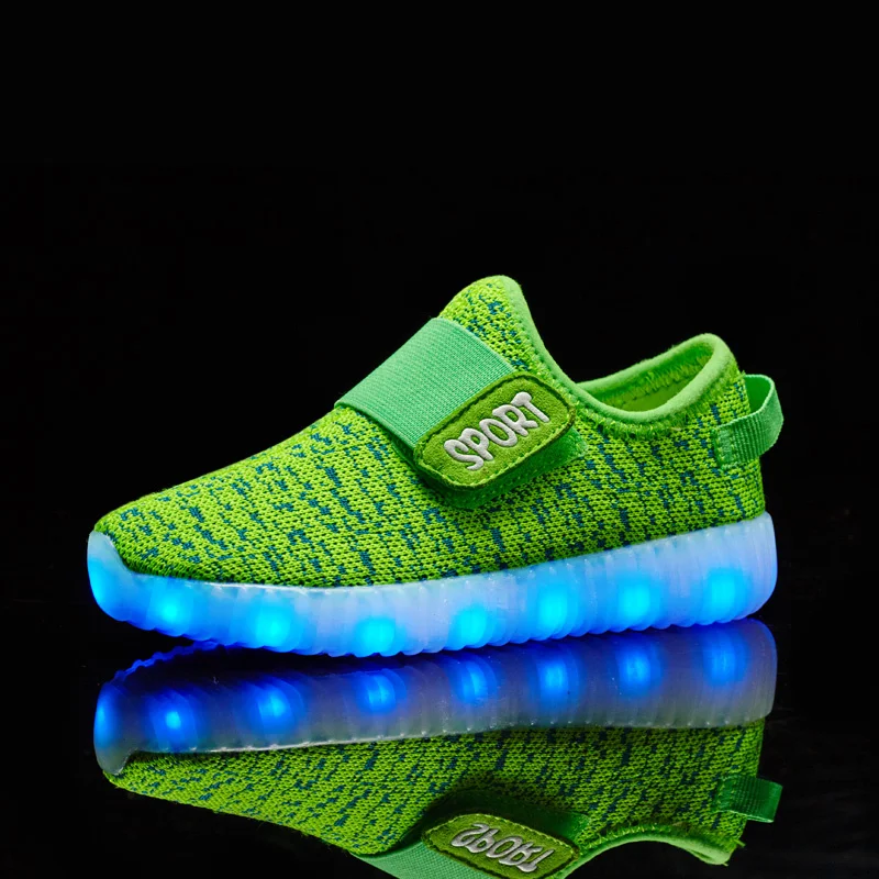 

2021 New Kids Luminous Sneakers Glowing Children Lighted Up Shoes with Led Shoes Light Girls Illuminated Krasovki Footwear Boys