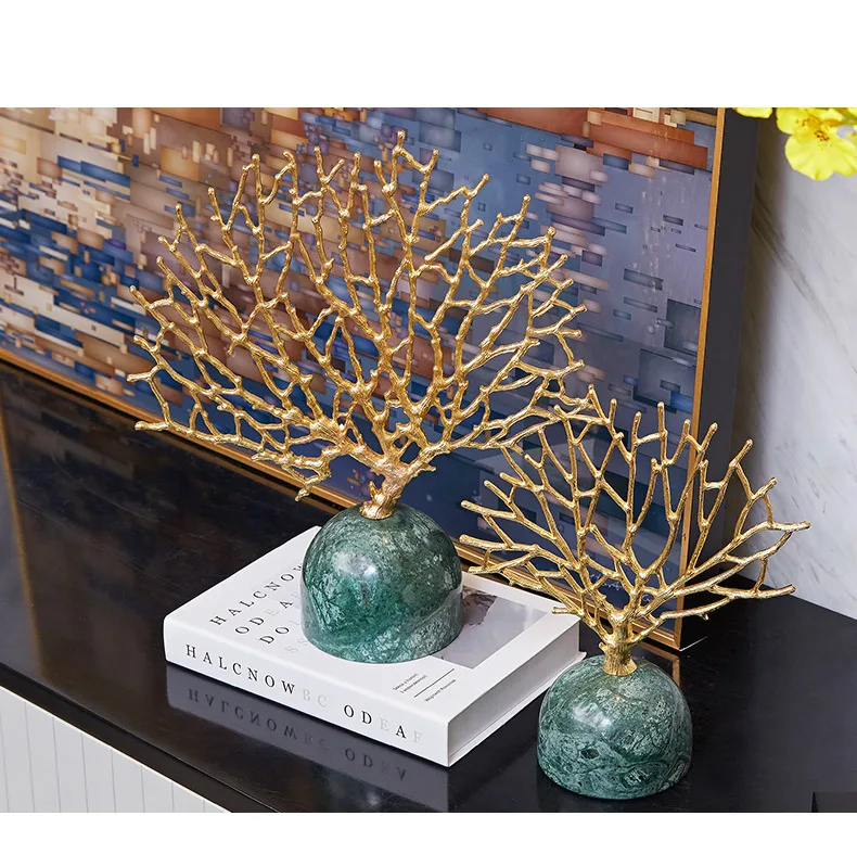 Скульптура из сплава в форме кораллового дерева Moder декоративная статуя зеленого