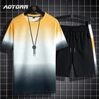 Комплект спортивный мужской из 2 предметов, футболка и шорты, в стиле пэчворк