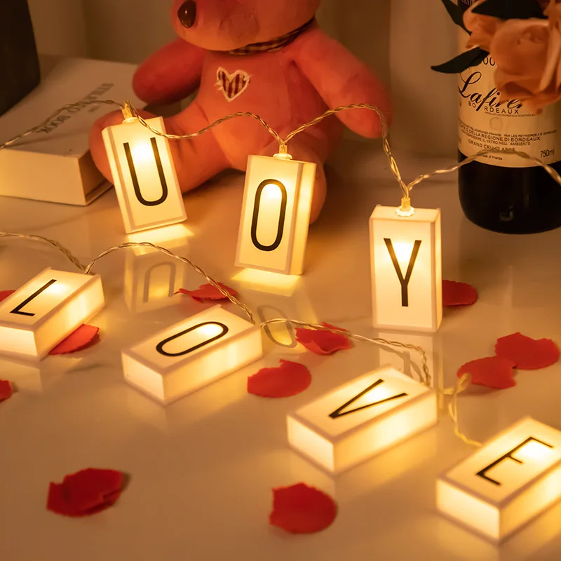 

10 Bulbs Fairy lights string LED Christmas Patio Fairy light for outdoor Wedding party decoration Letter light