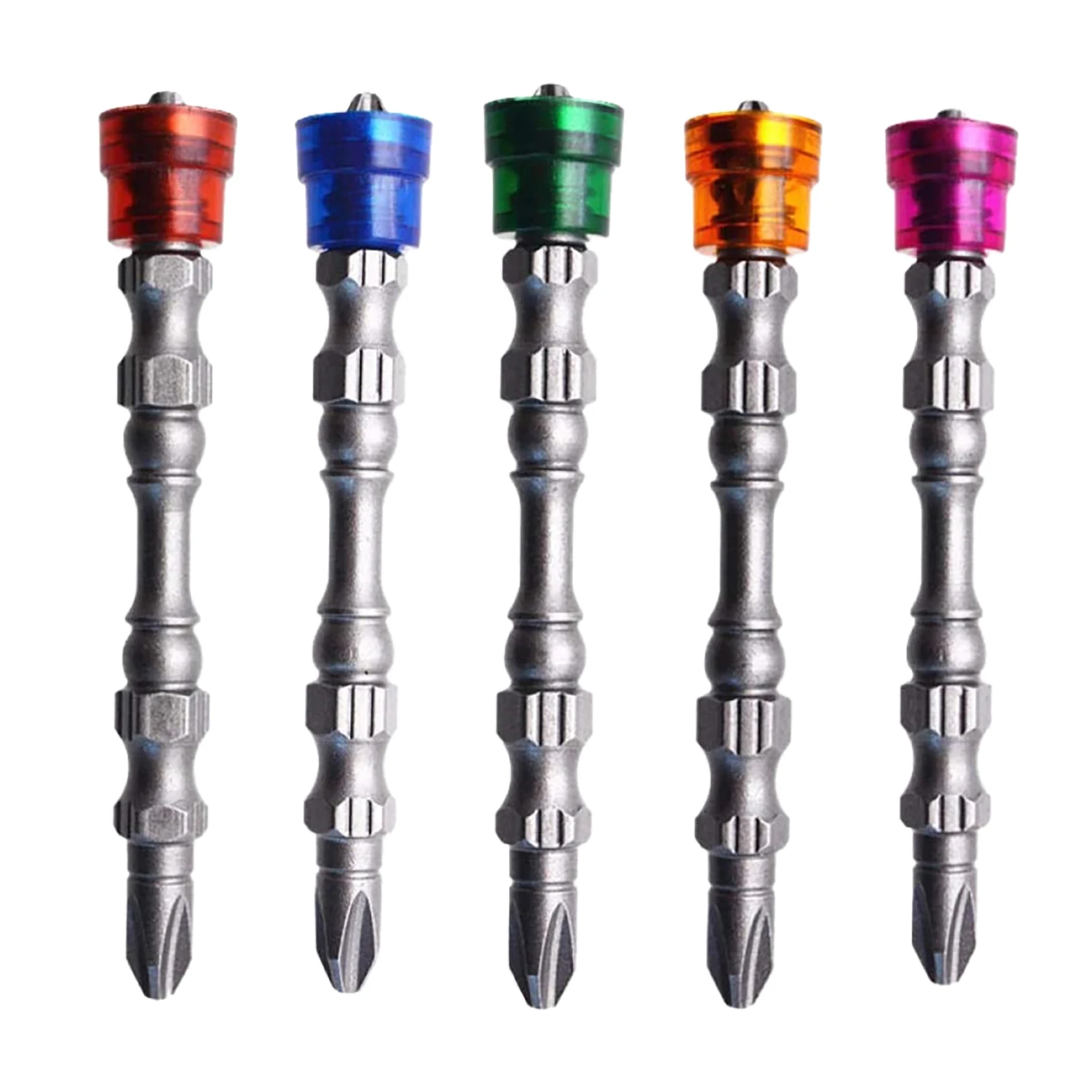 

5pcs 65mm Wearproof Home Durable Easy To Use Colorful Cross Head Magnetic Drill Screwdriver Bit S2 Steel Practical Hand Tools