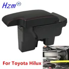 Подлокотник для Toyota Hilux, двухслойный, с 3USB-интерфейсом, удобное хранение, черный кожаный автомобильный Стайлинг