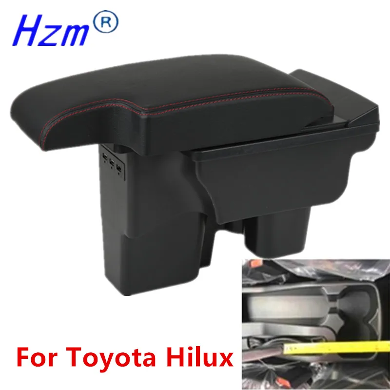Подлокотник для Toyota Hilux двухслойный с 3usb-интерфейсом удобное хранение черный