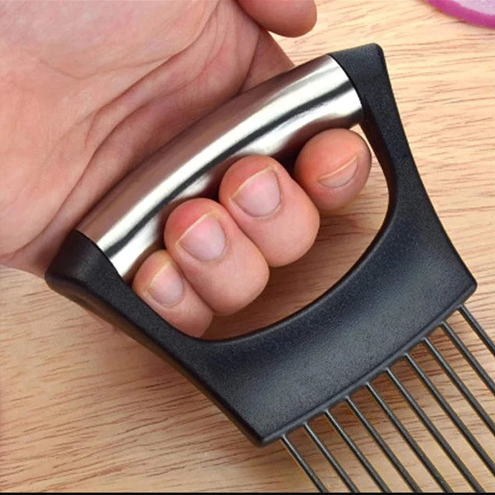 Горячая луковая игла вилка для лука овощей и фруктов резки резак томатов