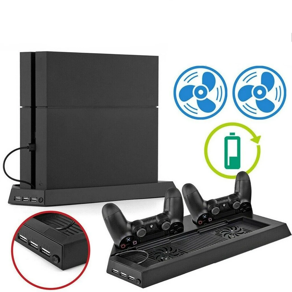 ТОНКАЯ вертикальная подставка для PS4 и контроллер охлаждения вентилятора