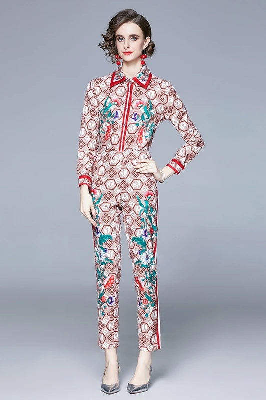 

2021 new fashion temperament print Christmas shirt + two piece Leggings