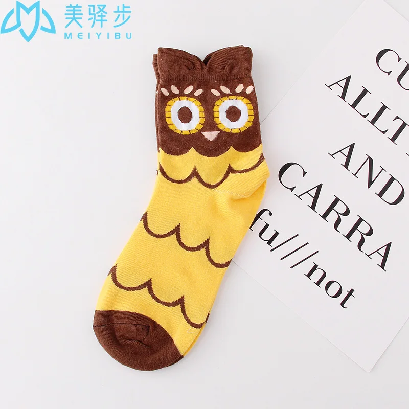 12 Pairs Per Set Cartoon Owl Socks Autumn Female Socks Hot Selling Japanese Cotton Socks Manufacturers Direct Sales