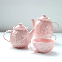 collectable pink cute teapot turkish chinese porcelain kung fu matcha tea set ceramic container bouilloire tea kettle ed50cf